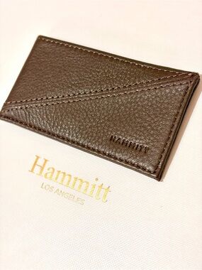 Hammitt Metro Dark Brown Leather Card Sleeve Holder